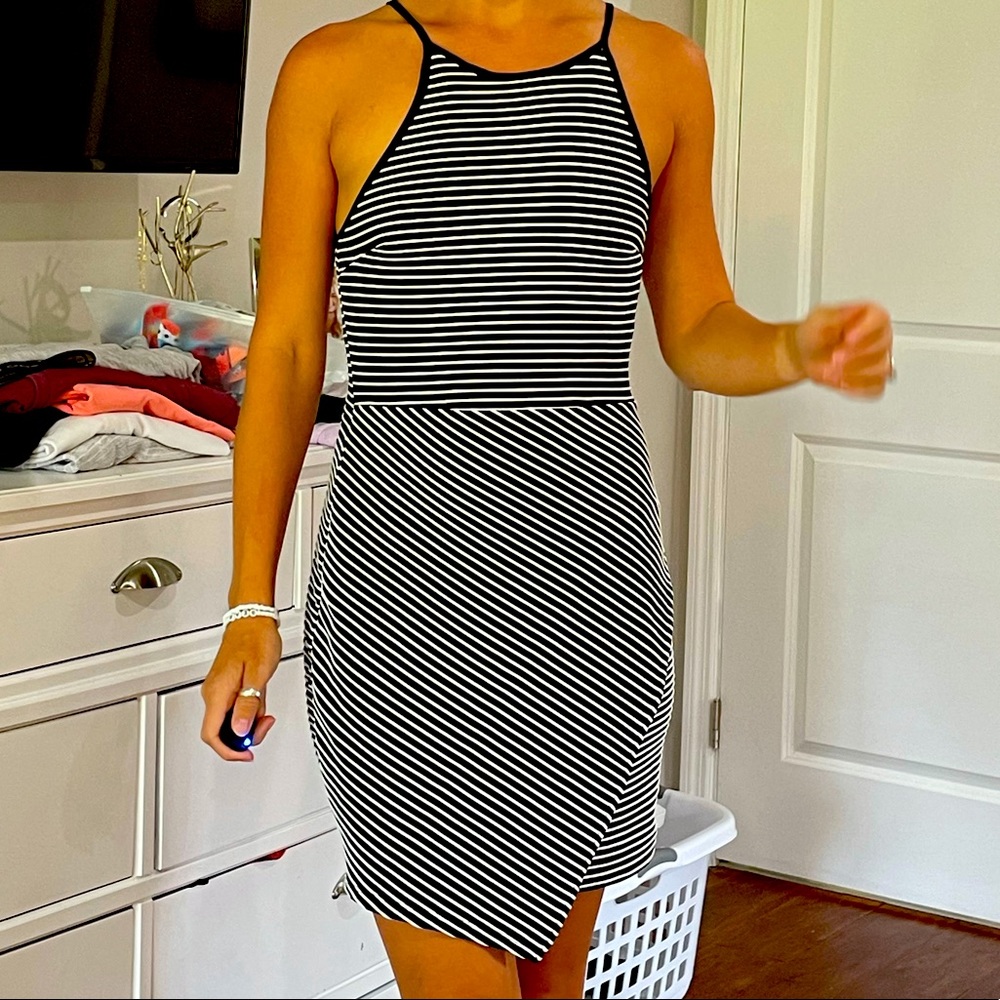 Black and White Asymmetric Dress. us 6